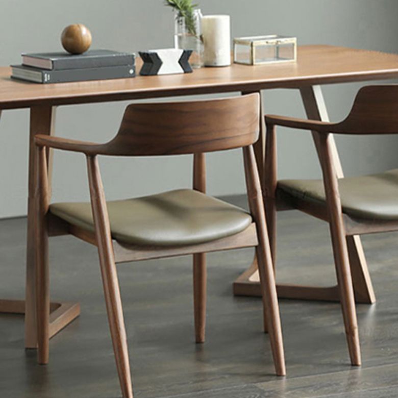 Wood Double Pedestal Dining Table Set 1/4/5 Pieces Dining Set for Kitchen