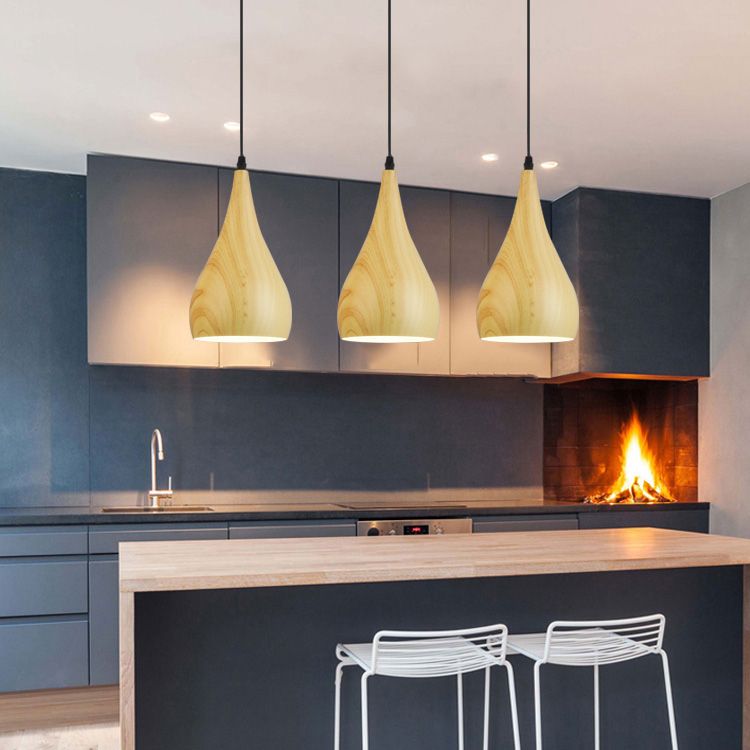 Nordic Style Aluminum Ceiling Light Geometry Bulb Pendant Lamp with Metal Shade for Bar