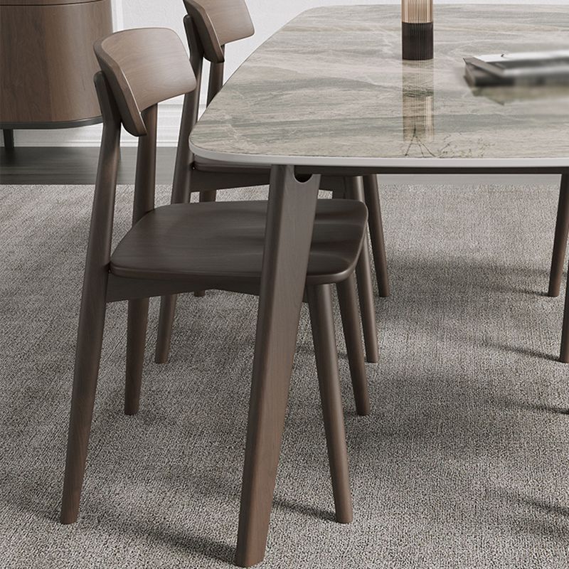 Medieval Modern Sintered Stone Dining Table Rectangle Table with 4 Legs