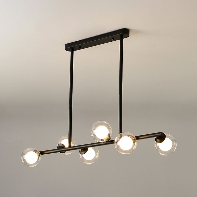 Contemporary Island Light Sphere Glass Island Chandelier Lights for Kitchen