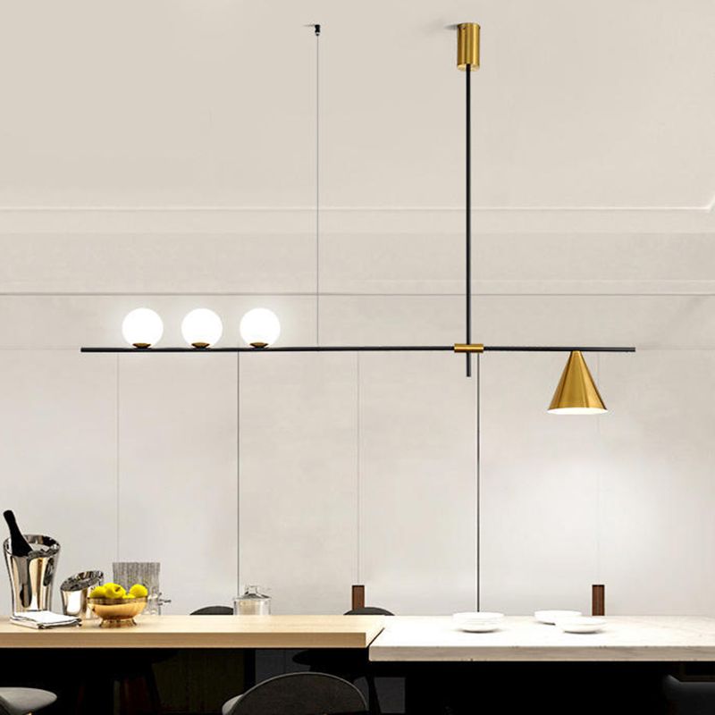 Modern Simple Dining Chandelier Light Dining Room Glass Shade Pendant Light Fixture