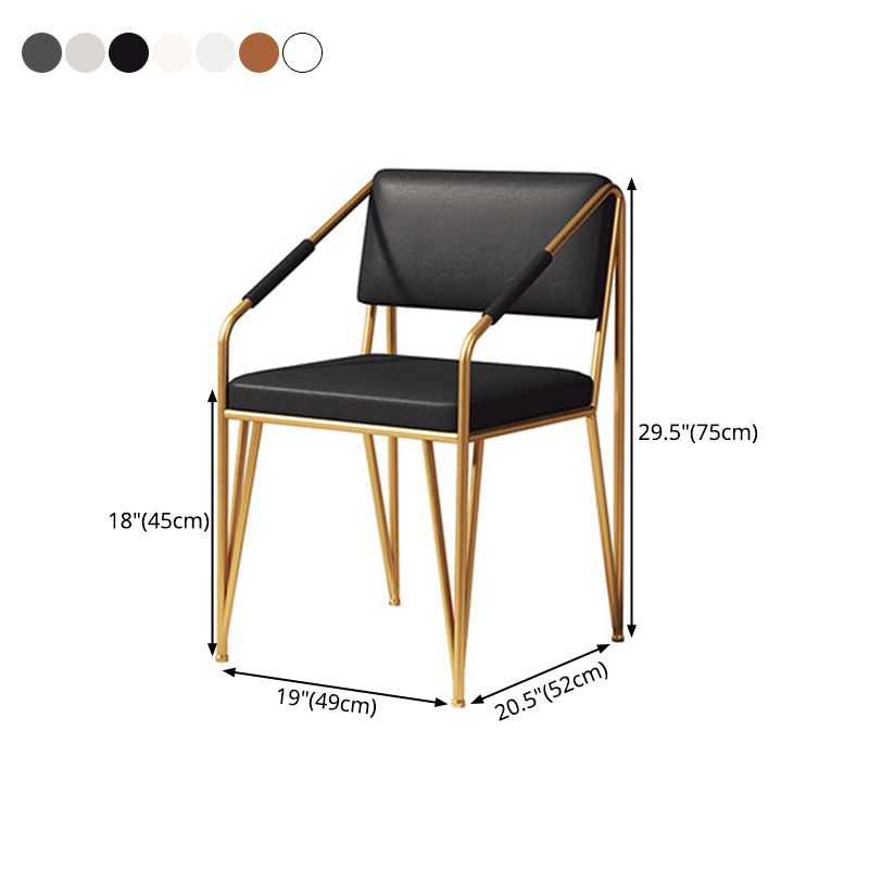 Sillas de metal de estilo escandinavo Silla auxiliar de cocina con respaldo abierto (juego de 2)