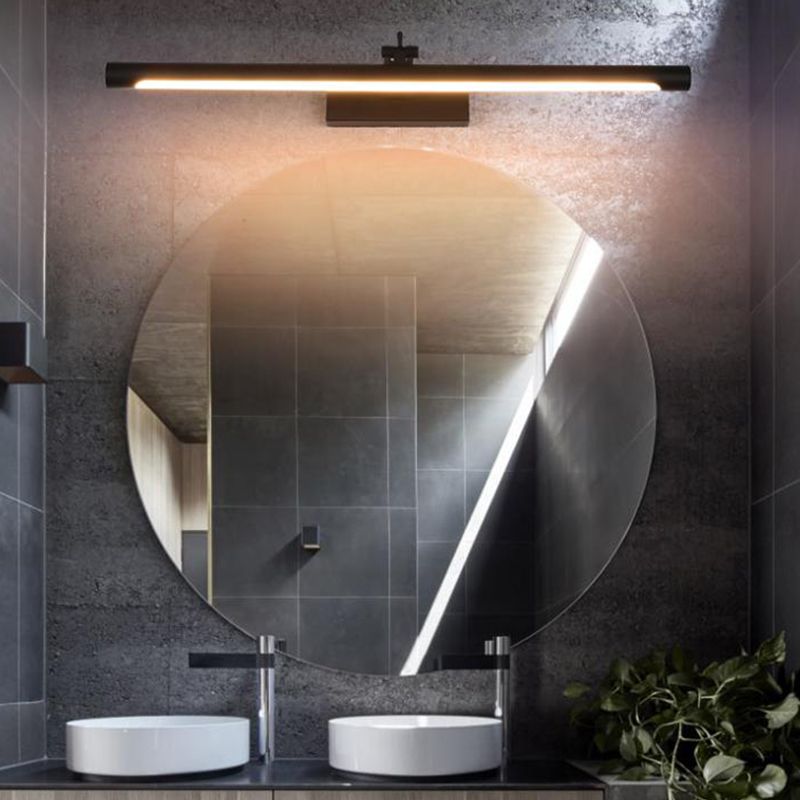 Lineaire wandverlichting Moderne stijl 1 Lichte ijdelheid SCONCE LICHTEN IN ZWART