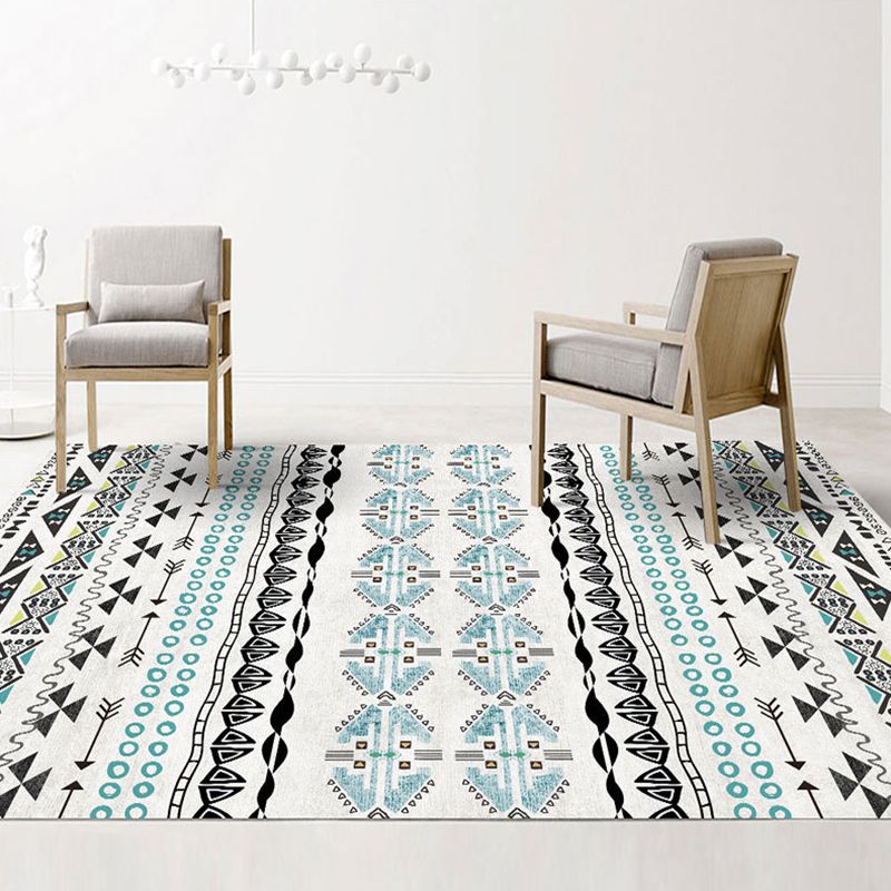 Zwart visgraat Trug Polyester Boheems tapijt Anti-slip achterste tapijt voor woningdecoratie
