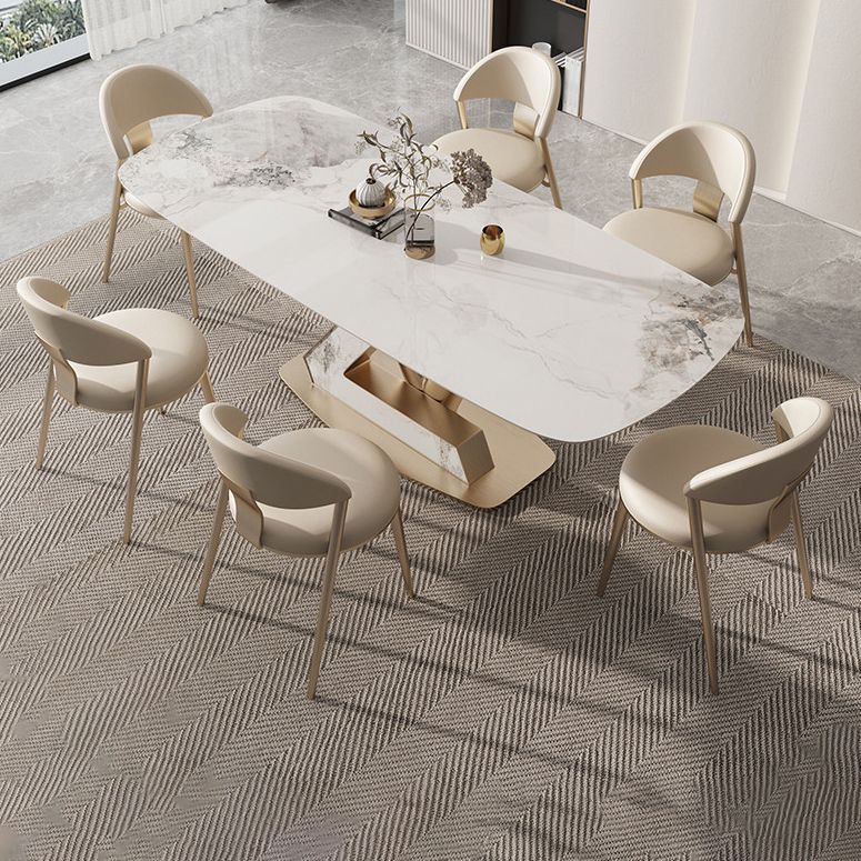1/2/5/7/9 Pieces Dining Chairs Set  Sintered Stone Dining Table Set Rectangle Table