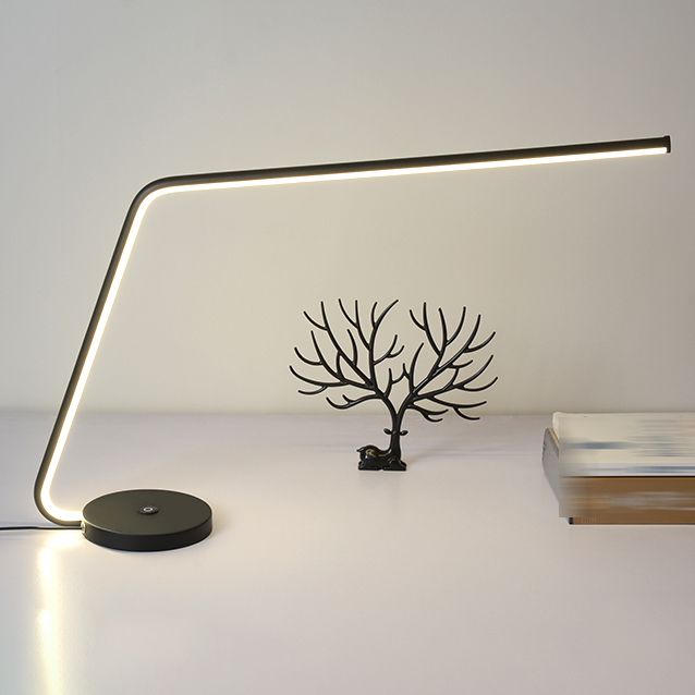 Linear 1 Light Table Light Contemporary Metal Night Table Lamps for Study Room