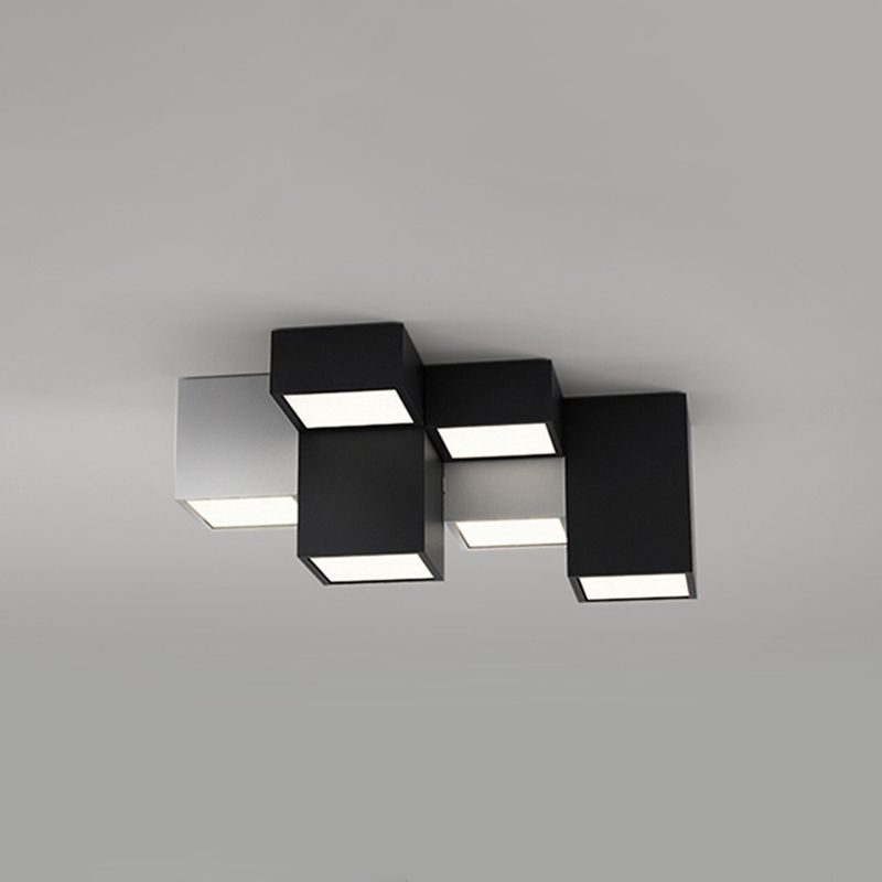 Square Shape LED Ceiling Lamp Modern Iron Flush Mount for Bedroom