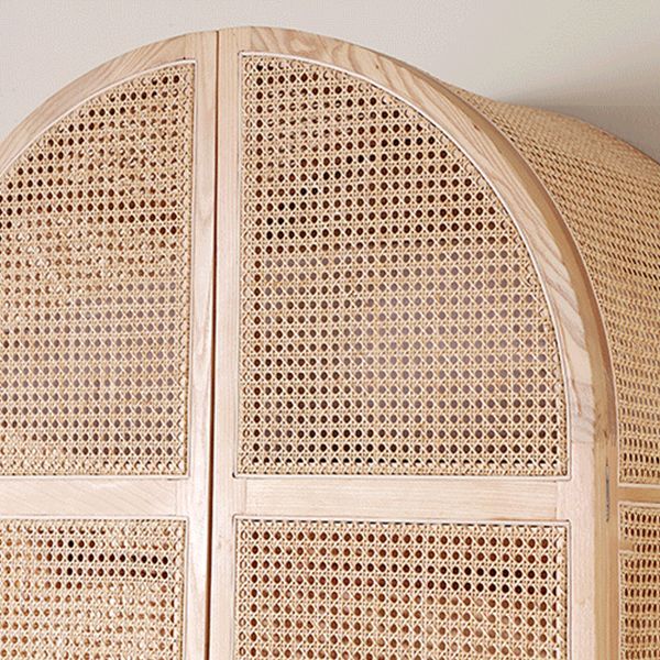 Freestanding Solid Wood Wardrobe Modern Wardrobe Armoire with Legs