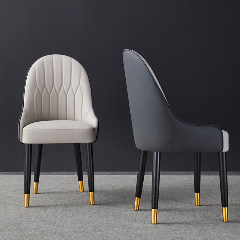 Inicio Sillón escandinavo Silla de comedor tapizada Parsons de metal