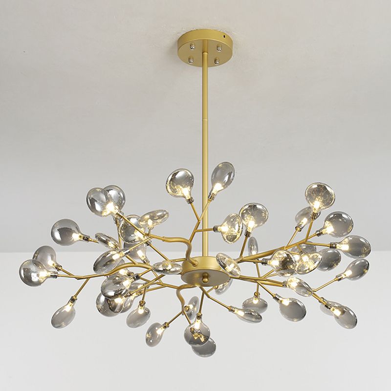 Candelera de lámpara de lámpara colgante posmoderna enchufefirlies lámpara de techo de vidrio para sala de estar