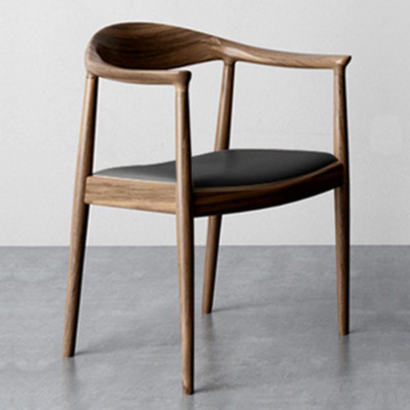 Contemporary Style Arm Chair Wood Open Back Dining Chairs for Kitchen