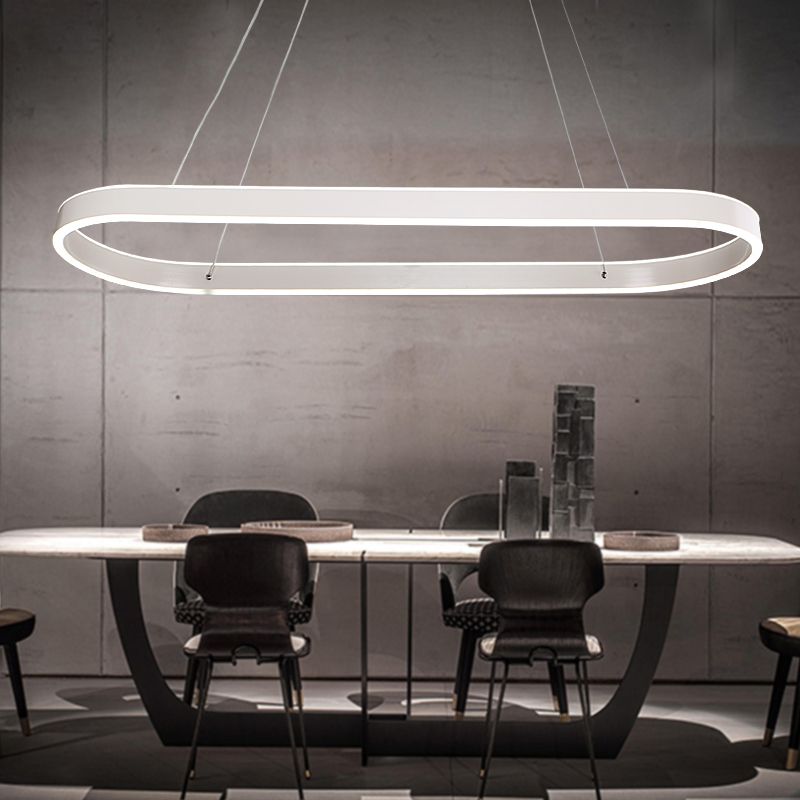 Modern Style Linear Shape Island Lighting Ideas Metal 2 Light Island Pendants in White