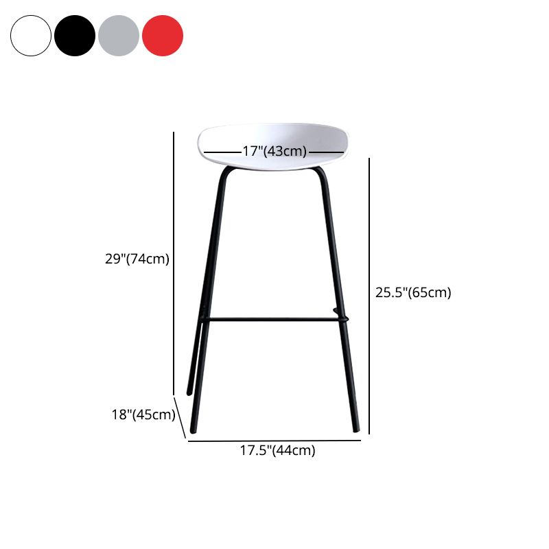 Industrial Metal Kitchen Dining Room Armless Stool Low Back Bar Stool