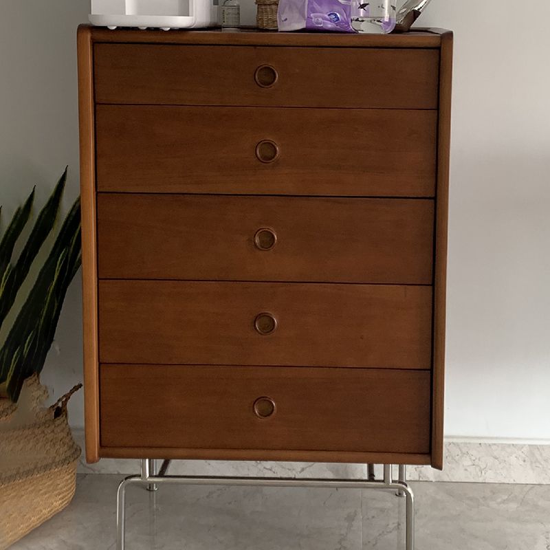Mid-Century Modern Rectangle Accent Cabinet Solid Wood Storage Cabinet