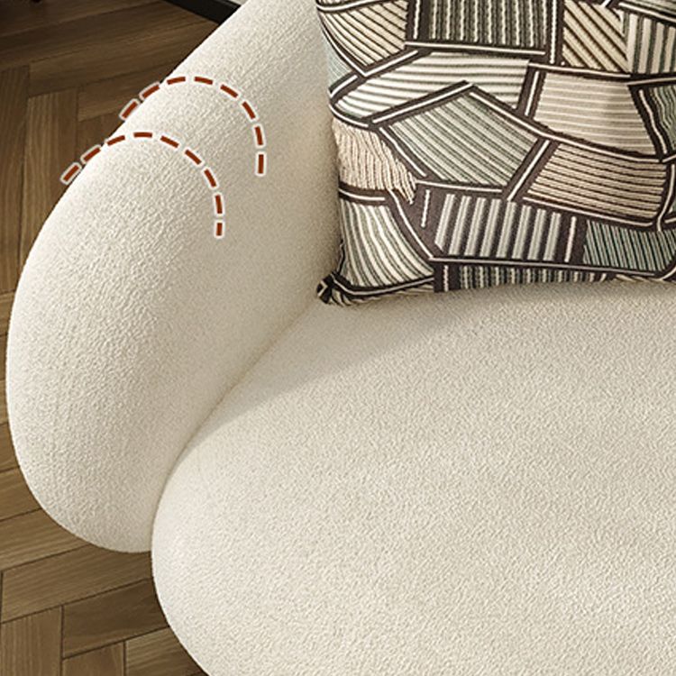 Square Arm Sofa Modern Style Faux Leather & Wool Standard Sofa