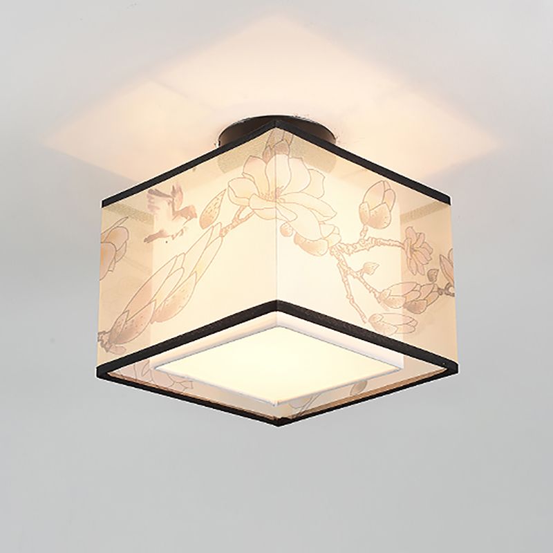 Plafonnier encastré en tissu, plafonnier de Style chinois pour salon