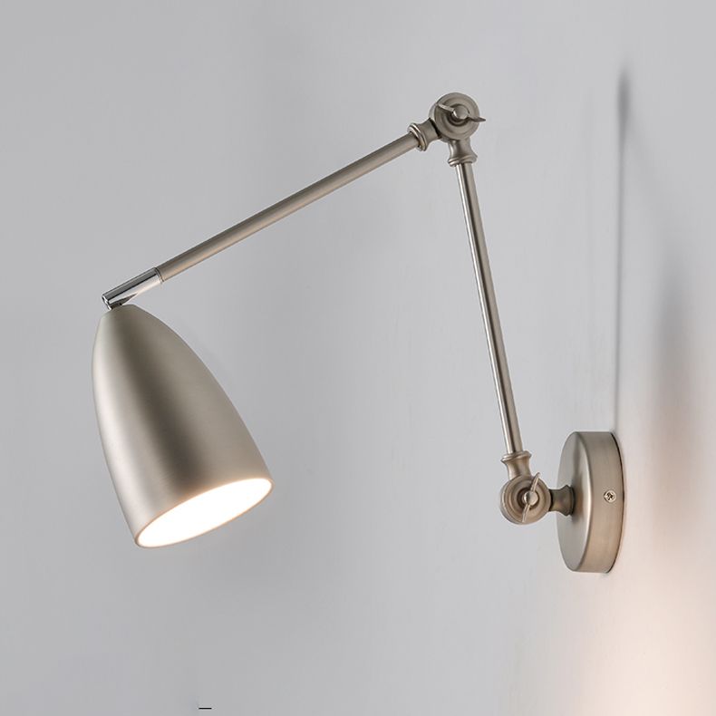 Contemporary Wall Light Metallic Wall Light Sconce with Adjustable Arm