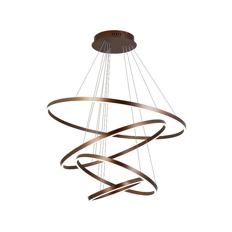 Orbicular Chandelier Lighting Fixtures Modern Coffee Hanging Chandelier with Silica Gel Shade