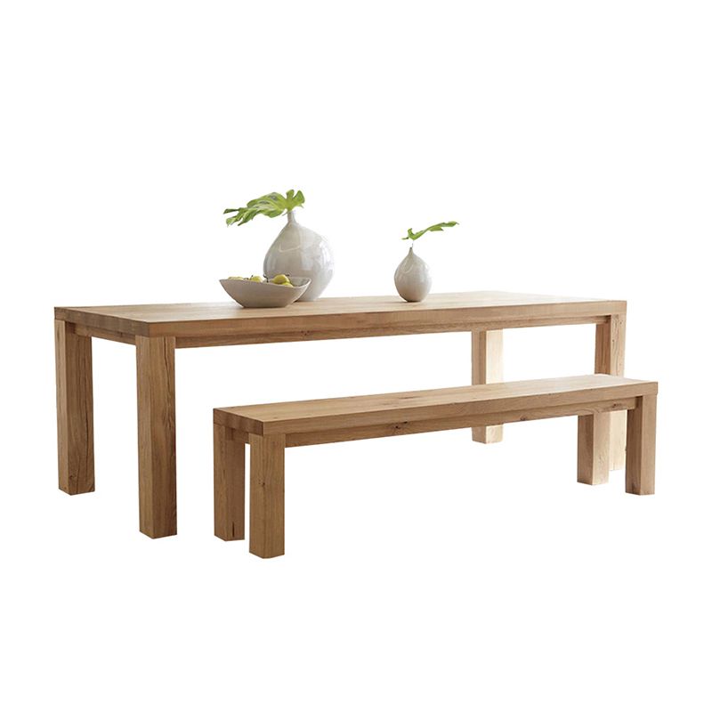 Table à manger moderne en bois massif, rectangulaire, avec 4 pieds, pour Restaurant