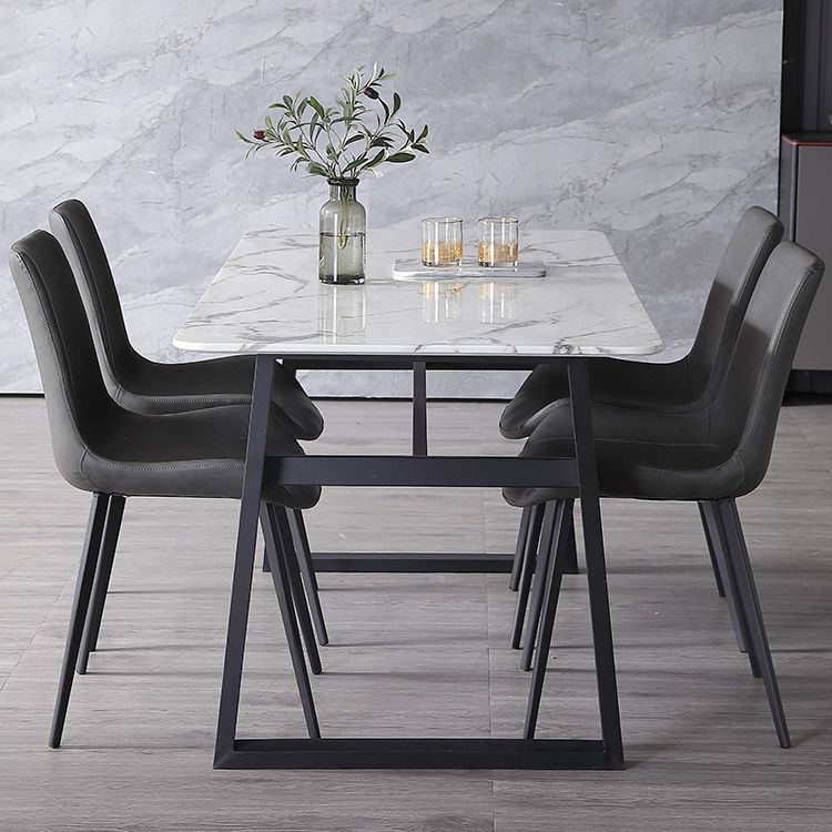 Silla auxiliar de cuero para el hogar contemporánea, acabado mate, sillas de comedor Parsons