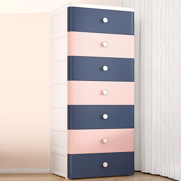 Modern Style Non-Hanging Armoire Plastic Storage Cabinet with Drawers