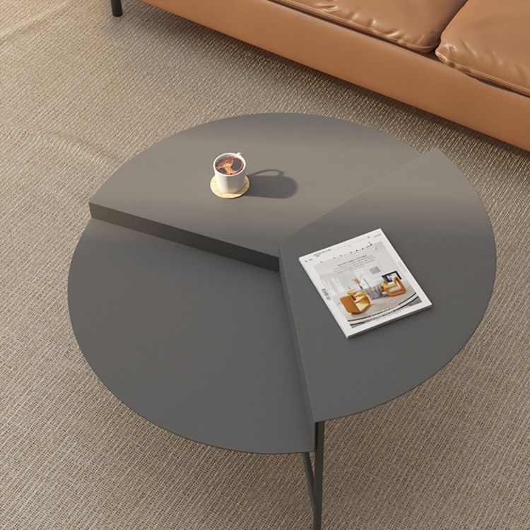Round Iron Coffee Table 17.71" High 3 Legs Coffee Cocktail Table