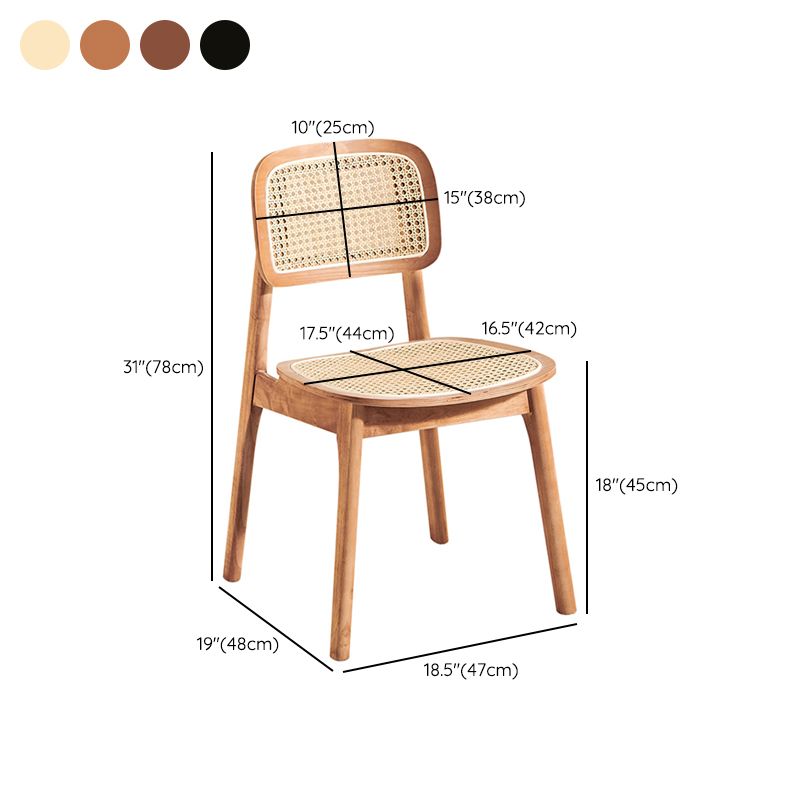 Contemporary Solid Wood Indoor Open Back Armless Dining Chair
