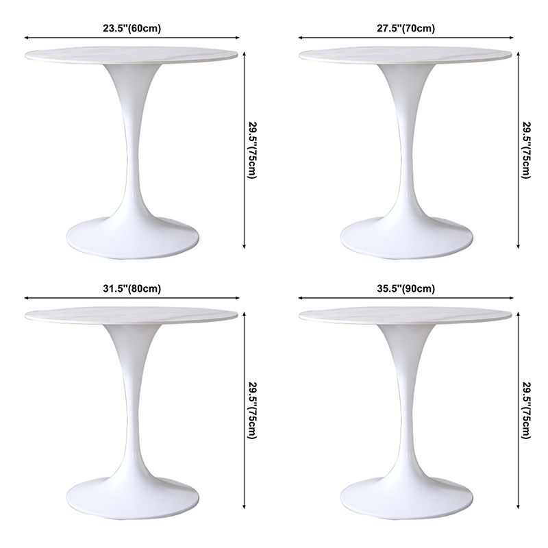 Mesa de comedor blanca de piedra sinterizada Simplicidad de tulipán Mesa base para el comedor para el comedor
