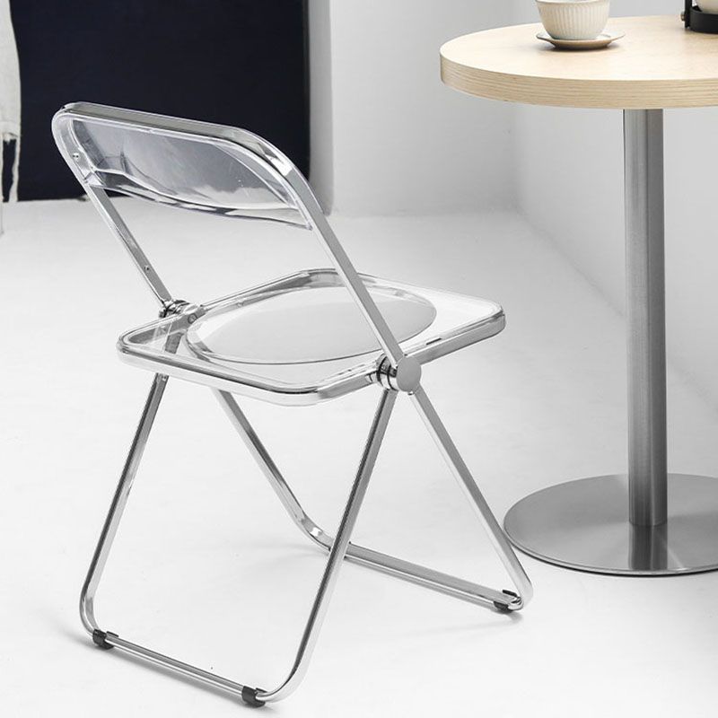 Chaise sans bras de salle à manger en plastique de style industriel, chaises latérales de salle à manger à dos ouvert