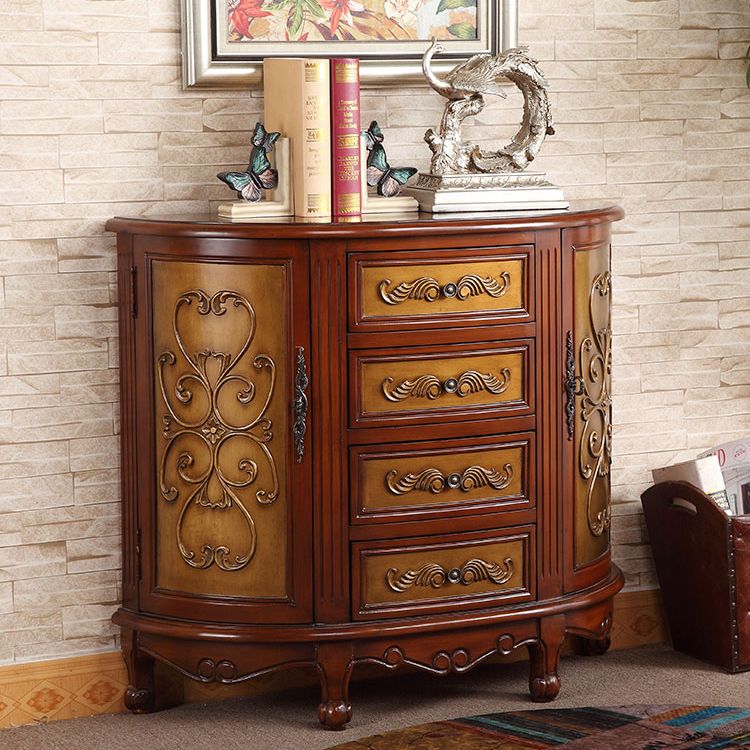 Traditional Storage Chest Manufactured Wood Dresser with 4 Drawers