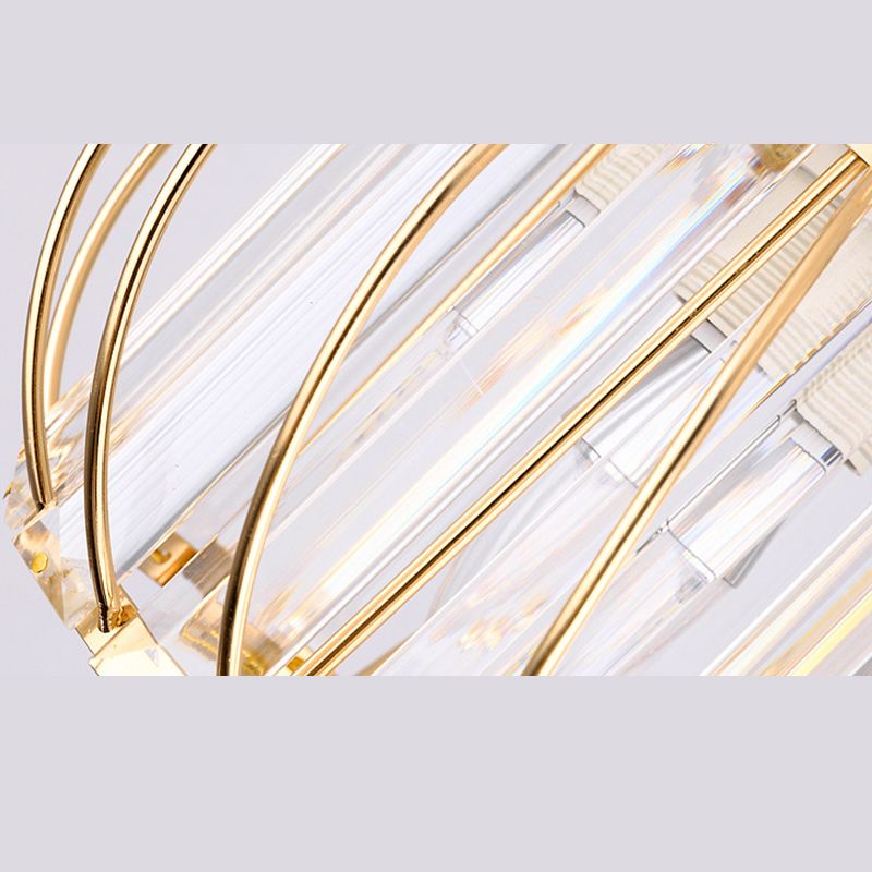 Luz colgante de mini cristal de 7.5 pulgadas de ancho con diseño de alambre de metal moderno accesorio de iluminación para pasillo del pasillo