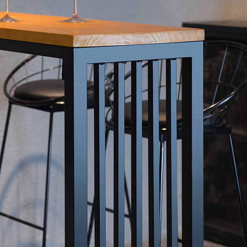 Black Metal Bar Stool Industrial Bar Height Armless Stool with Cushion
