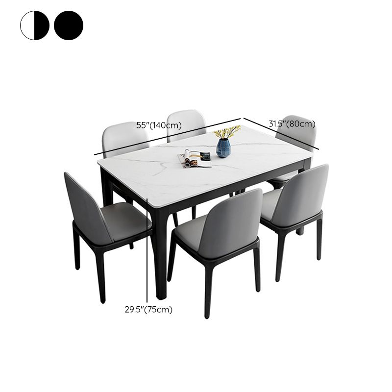 Solid Wood Base Dining Table Rectangle Modern Dining Table for Dinner Room