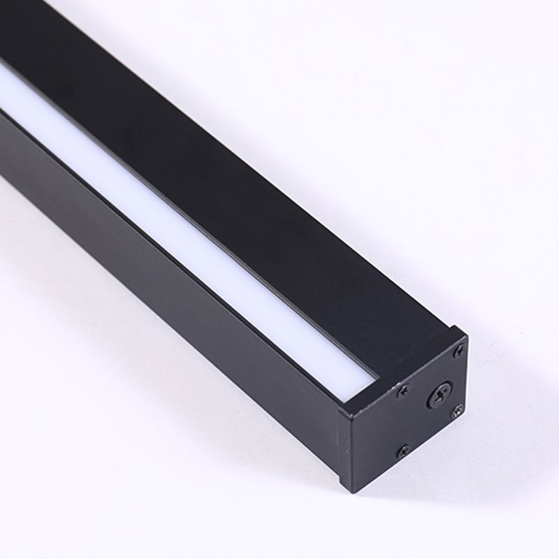 Metal Linear Shade Wall Sconce Modern Style Single Light Wall Mount Lighting in Black