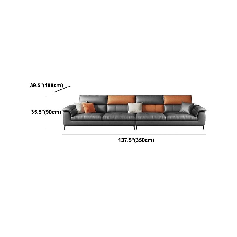 Dark Gray Cushion Back Contemporary Stain-Resistant Storage Sofa