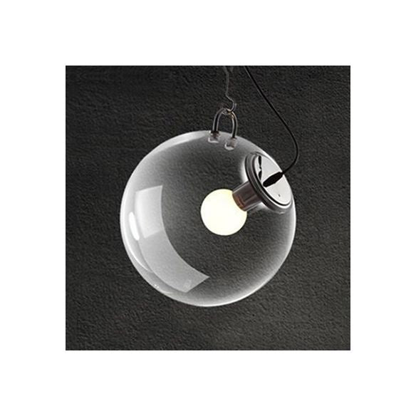10 "/ 12" W Ball Flush Mount Light Simplicité Verre transparent 1 lumière chromée à chasse d'eau