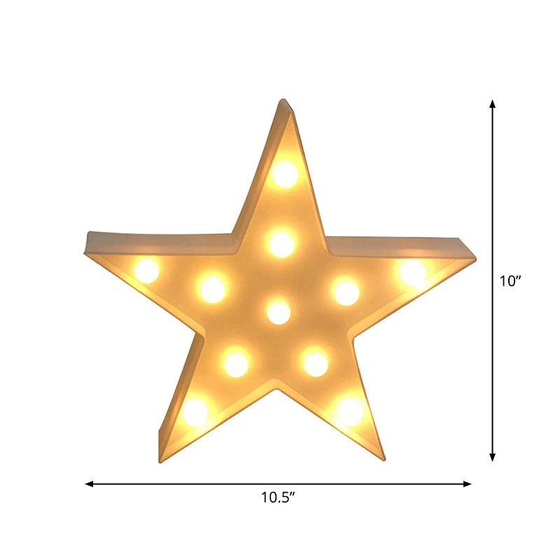 Pentacle Baby Bedroom Nightstand Lamp Plastic Modern Style LED Night Lighting in Yellow