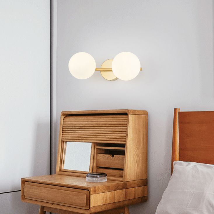 Contemporary Vanity Lighting Orb Glass Wall Light Fixture for Bathroom
