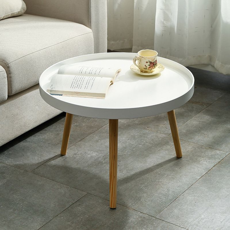 23.62 inch Wide Scandinavian Sofa Side Accent Table Wooden 3 Legs Round Side End Table