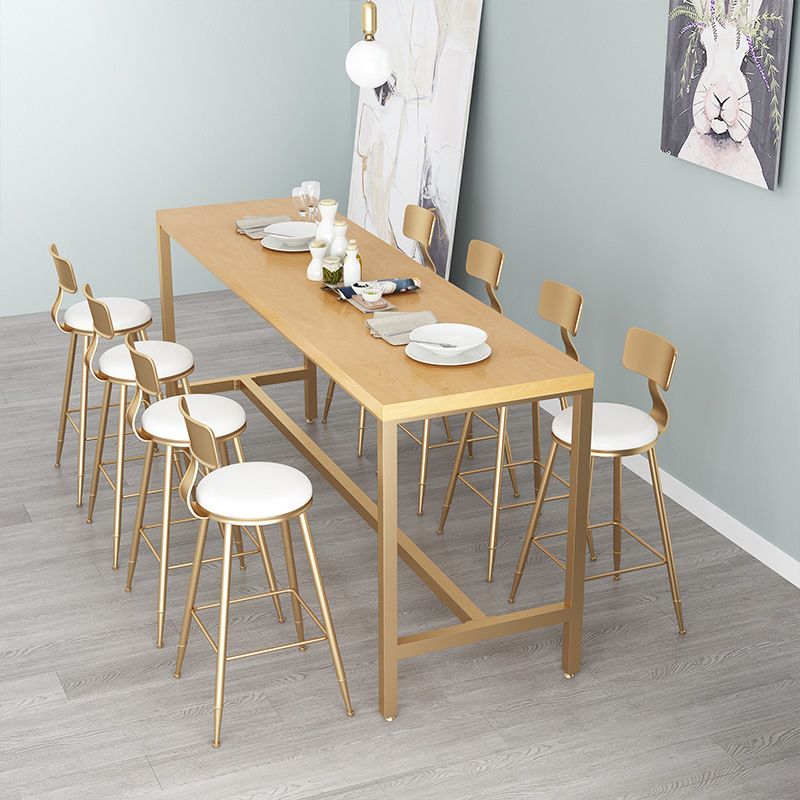 Contemporary Bar Table Rectangle Solid Wood Pub Table for Outdoor