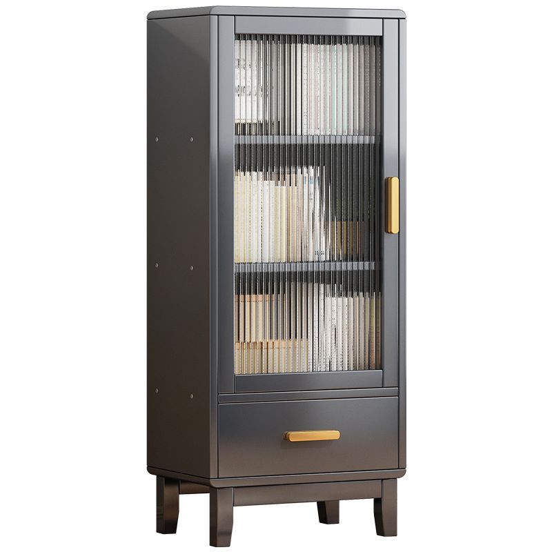 Glam Style Acrylic Door Server Bamboo Dinner Server with 1 Drawer