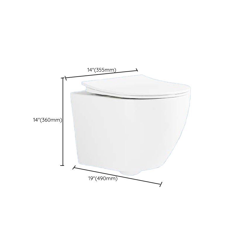 Contemporary Wall Hung Flush Toilet Ceramic Urine Toilet with Seat for Bathroom