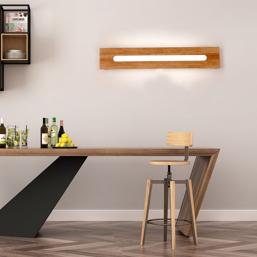 Rechteckige Holzwandhalterung hellem modernistischen LED Braune Wandhalter