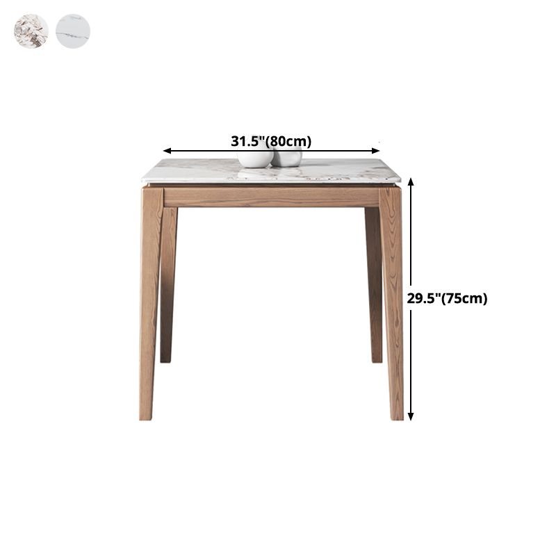 Industrial Style Square Dining Table Stone 4 Legs Dining Site Table for Dining Room