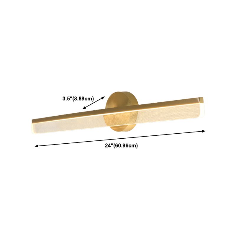 1 Light Wall Mount Light Fixture Modern Wall Mounted Lighting in Gold for Washroom