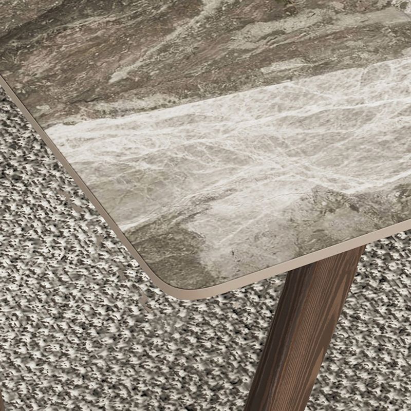 Modern 1/4/5/7 Pieces Dining Furniture Stone Rectangle Dining Table Set in Gray