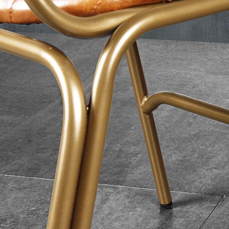 Chaises de salle à manger sans bras rembourrées, chaise latérale à dossier ouvert industriel avec pieds en métal