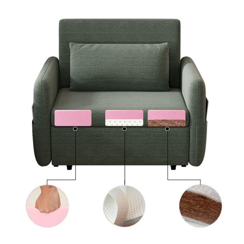 Scandinavian Pillow Back Sleeper Sofa Square Arms Futon Sofa Bed with Storage
