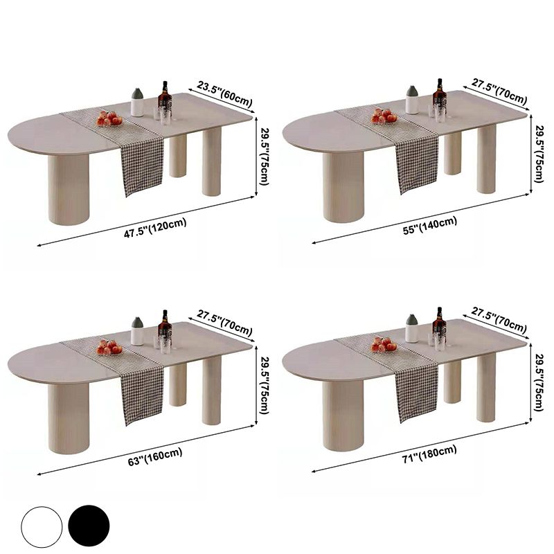 Metal Contemporary Free Form Dining Table Sintered Stone Top Table for Dining Room and Kitchen
