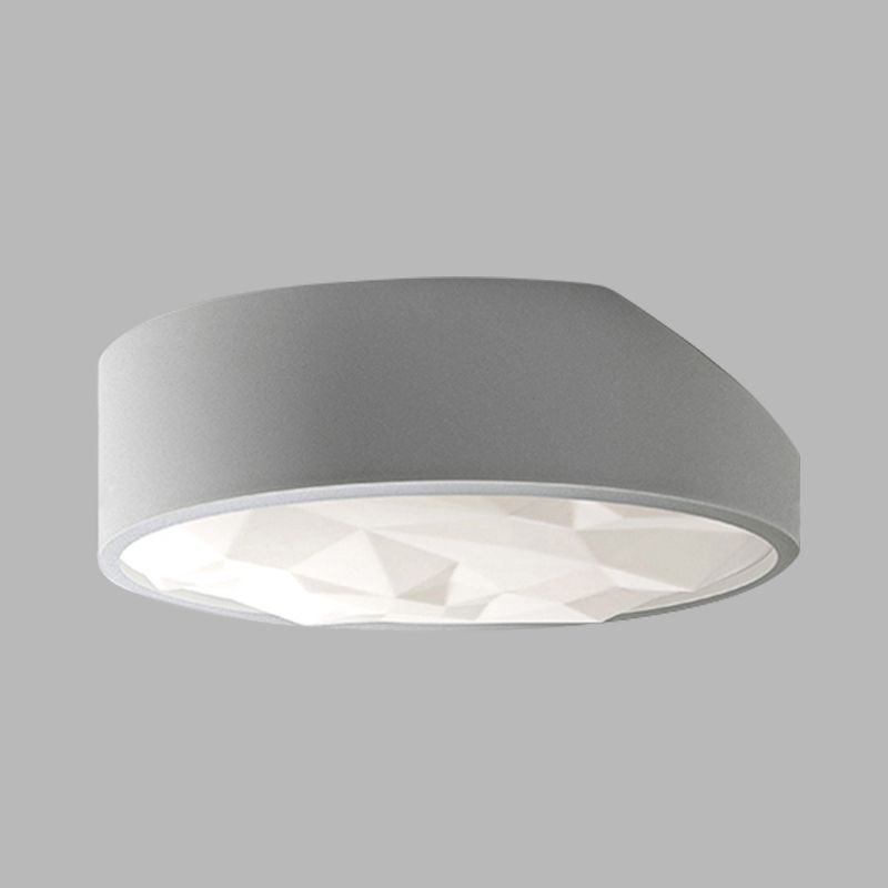 Minimalist Drum Flush Mount Lighting Metal 17"/21" Wide LED Living Room Flush Ceiling Lamp in White